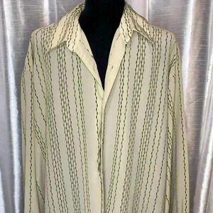 Bassiri UOMO Tan Button Down Long Sleeved Microfiber Shirt Men’s XL